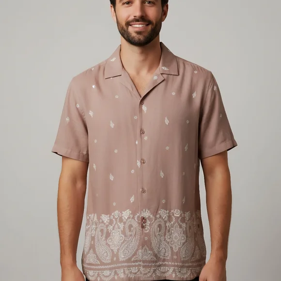 AND NOW THIS Bandana Print SS Shirt - Picture 1 of 7